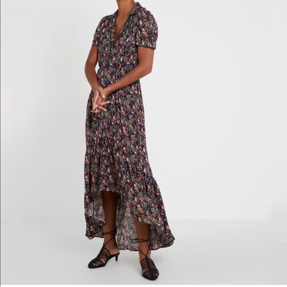 Allen Schwartz Floral Printed Hi Low Maxi Nonna Dress